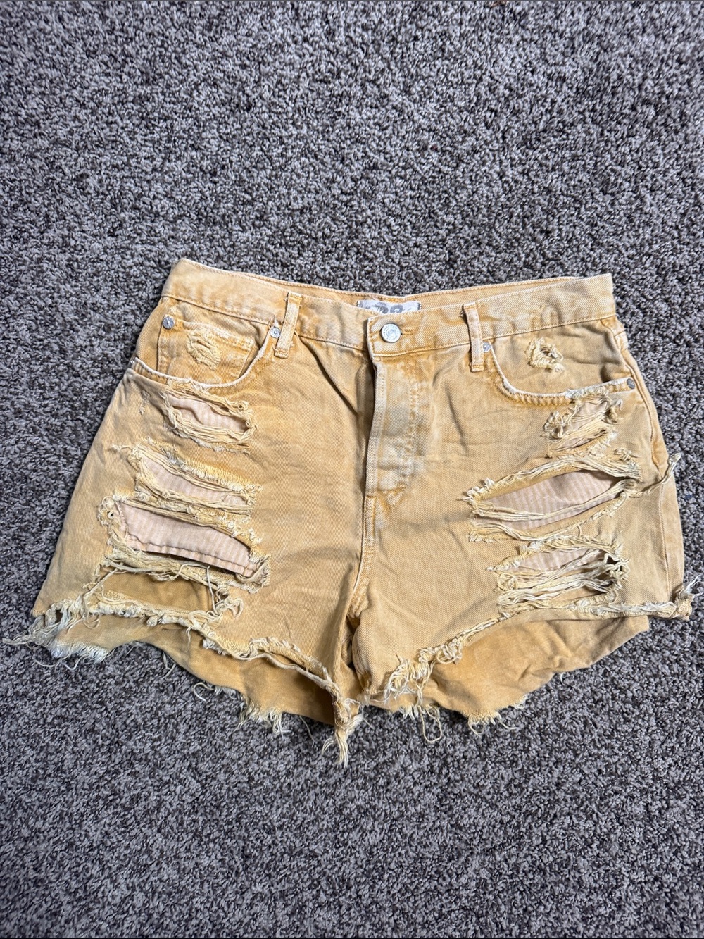 Free People Sunfaded Distressed Denim Shorts